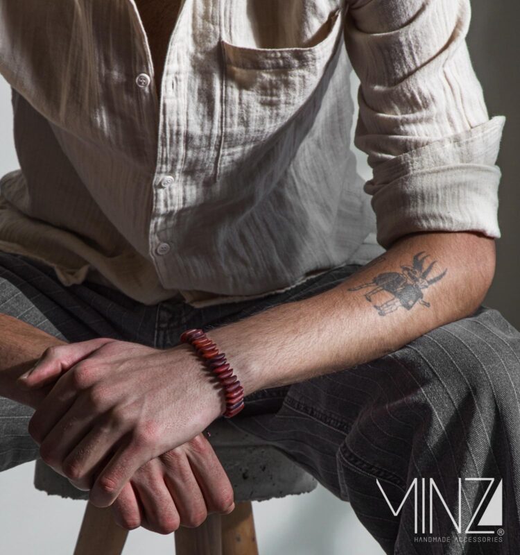 ” Red Datestone ” Bracelet