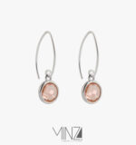 " Pink Hook " Silver Earrings