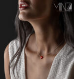 " Red Heart " Silver Necklace