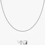 “Dot Dash Line” Silver Necklace