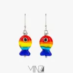 “Colorful Fish” Silver Earrings