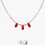 “Labradorite & Red Agate” Gold Necklace