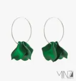 “Emerald” Silver Earrings