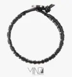 “Silver Leather & Hematite” Men’s Bracelet