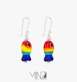 “Colorful Fish” Silver Earrings