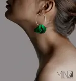 “Emerald” Silver Earrings