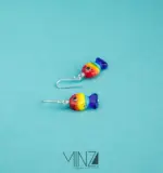 “Colorful Fish” Silver Earrings